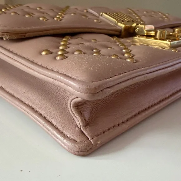 Christian Dior Dioraddict Studded Chain Wallet Blush Pink Leather - Picture 10 of 16